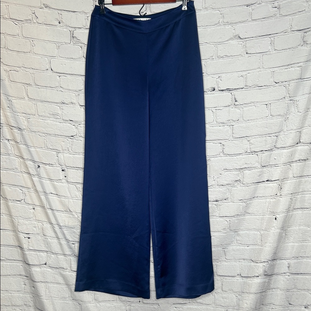 Trina Turk Blue Wide-Leg Pants Size 4 Excellent Condition